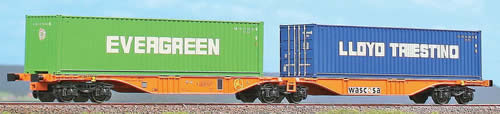ACME AC40250 - Container Wagon Type Sggmrss 90 Wascosa loaded with containers