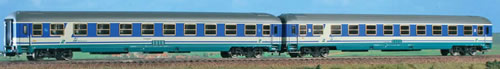ACME AC55036 - Italian 2pc Compartment Car Set 2nd class Type X 1979 of the FS