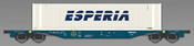 Container wagon Type Sgnss ’60 CEMAT with “Di Esperia” container