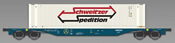 Container wagon Type Sgnss ’60 CEMAT with “Schweitzer Spedition”