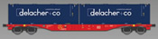 Container wagon Type Sgns ’60 with two “Delacher+Co” bulk containers
