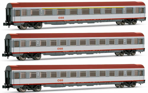 Arnold 4081 - Set x 3 coach units Eurofima (1 x 1st class + 2 x 2nd class) ÖBB EC