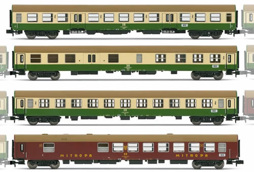 Arnold 4085 - Set x 4 coach units (Bmh, BDomsb, WRm, Bom) Halberstädter, DR