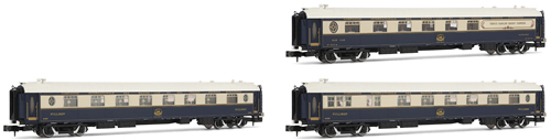 Arnold 4106 - Set x 3 coach units, CIWL Venice Simplon Orient Express, (2 dining car & service coach)
