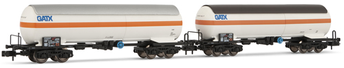 Arnold 6085 - Set x 2 gas tank wagons: “GATX Rail Germany”, DB