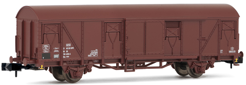 Arnold 6089 - Closed wagon Gbs 252, brown chassis, DR