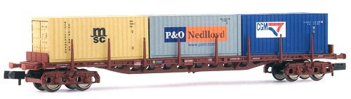 Arnold 6105 - Flat wagon, loaded with 3 20 containers RENFE