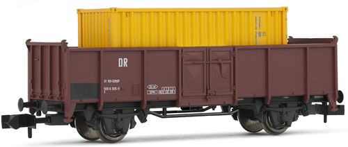 Arnold 6144 - Open freight wagon  loaded with 20’ grey container Tarros DR