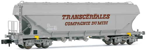 Arnold 6211 - Hopper wagon «Transcéréales Cie du Midi»  with flat side SNCF