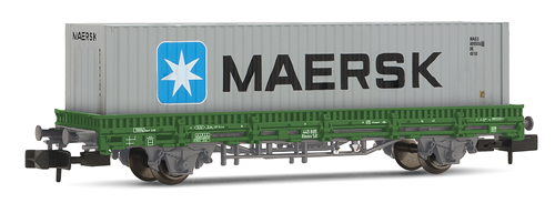 Arnold 6253 - Flat wagon, type Rlmms, loaded with “Maersk” container RENFE