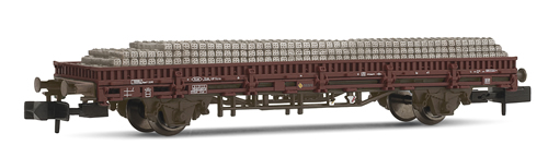 Arnold 6254 - Flat wagon, type Rlmms, loaded with concrete sleepers RENFE