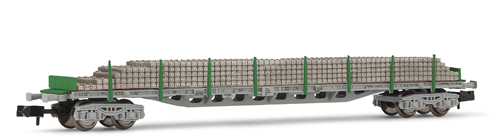Arnold 6260 - Flat  container wagon Rgs with sleepers load RENFE