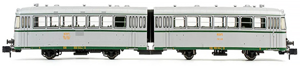 Arnold HN2351S - 2-unit diesel railcar 591.500, silver livery with UIC markings (DCC Sound)