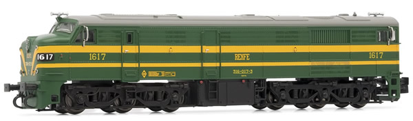 Arnold HN2410S - RENFE, diesel locomotive class 316, gree, epoche IV, DCC Sound