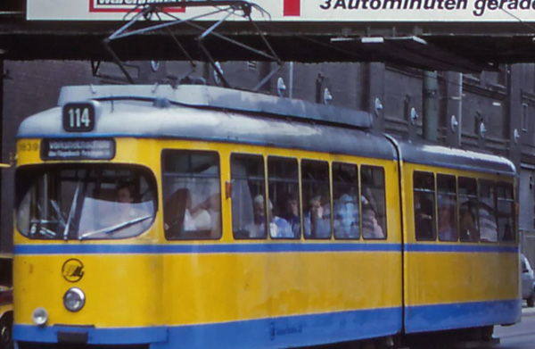 Arnold HN2603 - Tram Duewag GT6, one front light, yellow/blue livery