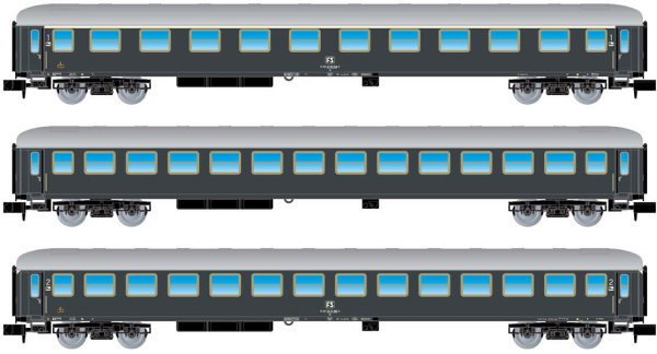 Arnold HN4316 - 3-unit pack, 1st class + 2 2nd classes UIC-X type 1964, grey livery