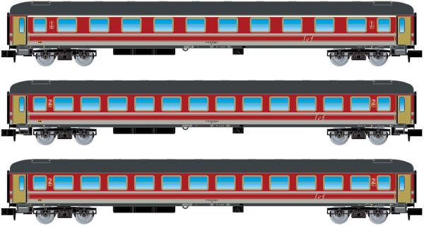 Arnold HN4317 - 3-unit pack, 1st class + 2 2nd classes UIC-X type 1964, red/grey livery