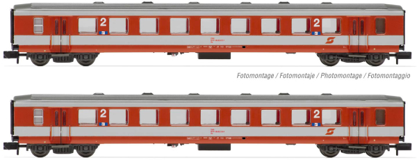 Arnold HN4372 - ,2-unit pack 2nd class coaches Schlierenwagen, K2 livery (red/grey)