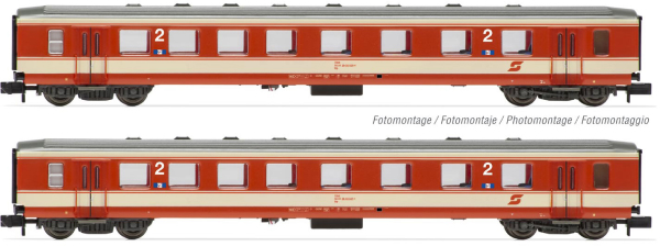 Arnold HN4374 - 2-unit pack 2nd class coaches Schlierenwagen, Jaffa-livery with dark roof