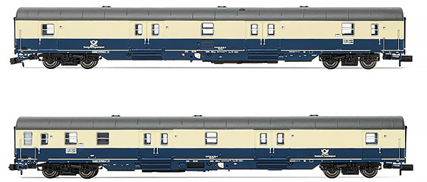 Arnold HN4418 - 2-unit pack 4-axle postal vans Post-mrz, blue/beige livery