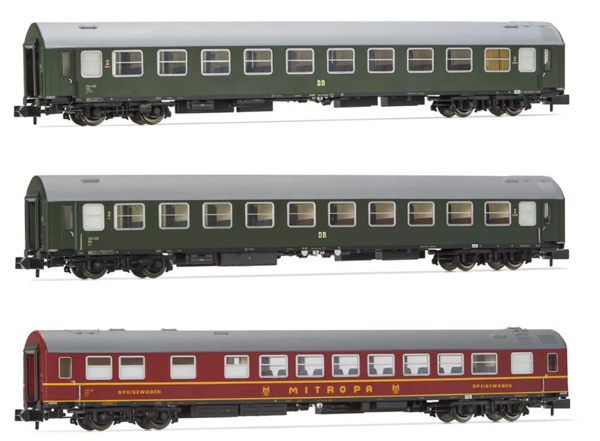 Arnold HN4422 - 3-unit pack OSShD type B coaches, green livery