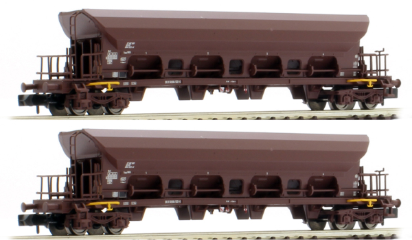Arnold HN6388 - 2-unit set 4-axle hopper wagons Facs, brown livery, loaded with brown coal