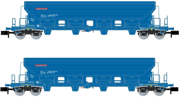 Arnold HN6390 - 2-unit set 4-axle hopper wagons with sliding roof Tads, blue livery