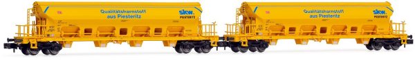 Arnold HN6391 - 2-unit set 4-axle hopper wagons Tads, in yellow livery, SKW PIESTERITZ