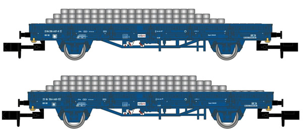 Arnold HN6401 - 2pc Flat Wagon with side walls with Concrete Load