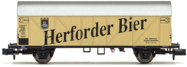 Arnold HN6429 - 2-axle refrigerated wagon in ivory livery Herforder Bier