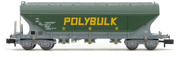 Arnold HN6431 - 4-axle silo wagon with straight silo walls in green livery, POLYBULK