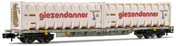 Arnold HN6444 - HUPAC, 60 container wagon, loaded with 2 x 30 dry bulk containers Giezendanner