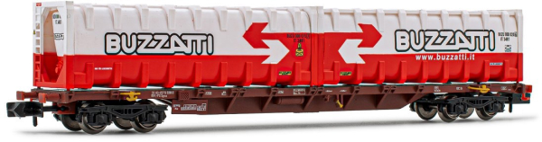 Arnold HN6446 - 4-axle container wagon Sgnss, loaded with 2 x 30’ bulk container “BUZZATTI”