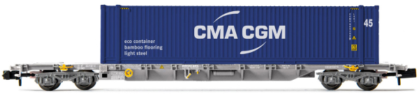 Arnold HN6458 - 4-axle 60 container wagon Novatrans Sgss, grey, loaded with 45 container CMA CGM