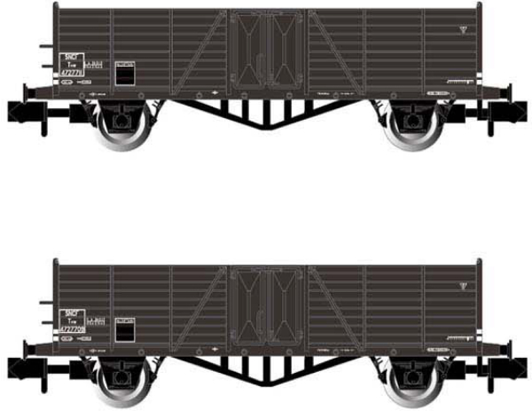 Arnold HN6491 - 2-unit pack 2-axle open wagons Tw (high side boards), loaded with coal