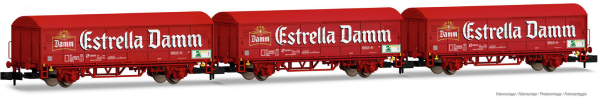 Arnold HN6529 - 2-unit pack JPD wagon, Estrella Damm red livery