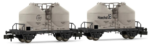 Arnold HN6595 - 2-unit pack of 2-axle silo wagon Ucs, grey livery