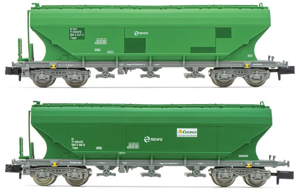 Arnold HN6624 - 2-unit pack silo wagon TT5, green livery