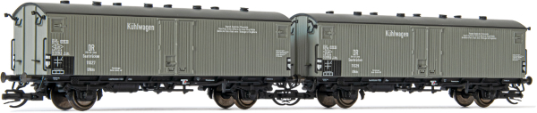 Arnold HN9723 - 2-unit pack of 2-axle ferryboat refrigerated wagons type Gfkhs Saarbrücken Transthermos