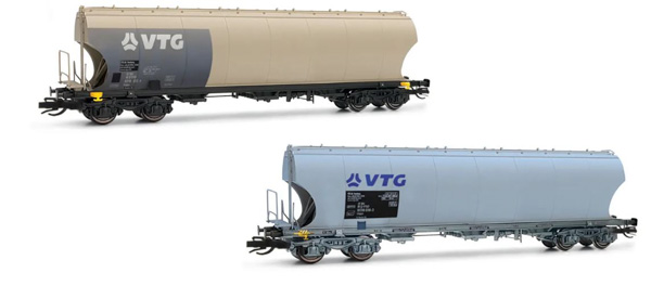Arnold HN9734 - 2-unit pack cereal 4-axle hopper wagons VTG
