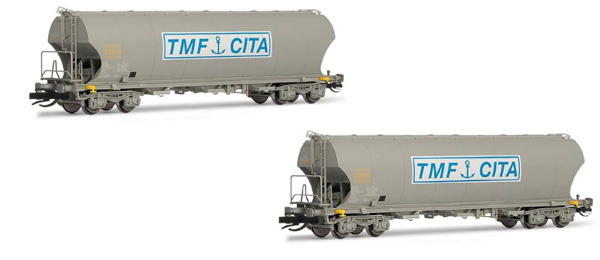 Arnold HN9736 - 2-unit of 4-axle hopper wagons for cereal transport