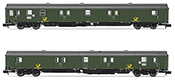 2-unit pack 4-axle postal vans Post-mrz, green livery with black chassis