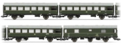 4-unit set Reko coaches, 3 x 2 axle + post van, DR, period III