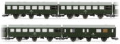 4-unit set Reko coaches, 3 x 3 axle + luggage van, DR, period IV