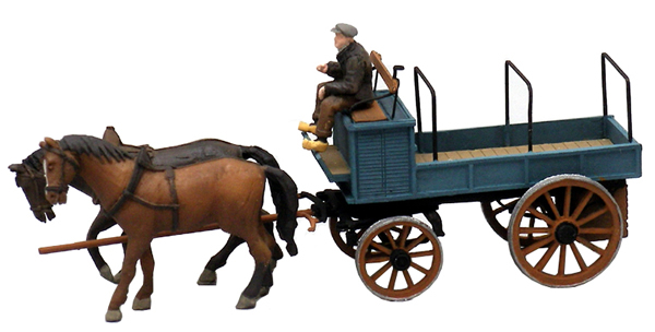 Artitec 387.63 - Open Farmers Wagon w. 2 Horses and 1 Driver     