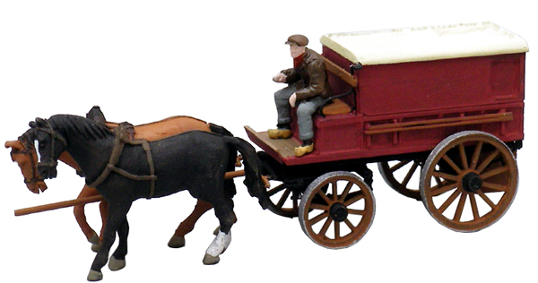 Artitec 387.64 - Covered Farmers Wagon w. 2 Horses and 1 Driver