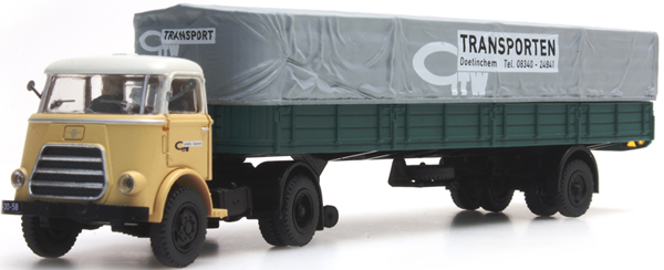 Artitec 487.021.02 - DAF single axle trailer, canvas cover, cab 59, GTW