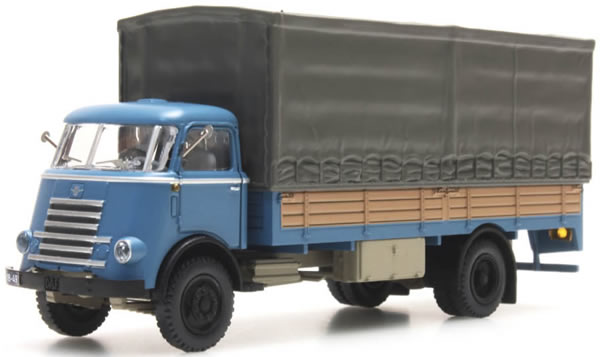 Artitec 487.040.02 - DAF Flatbed Truck mit Plane blau, Kab. ’55