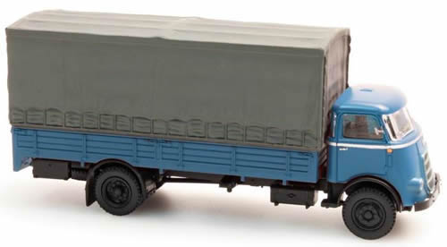 Artitec 487.041.01 - DAF long chassis, open body, canvas cover, cab 59, blue
