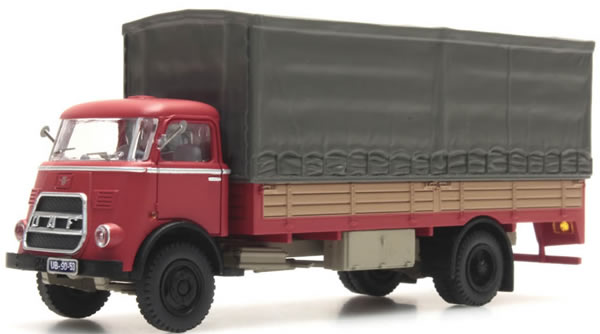 Artitec 487.042.06 - DAF Flatbed Truck German Wehrmacht (WWII)with red Tarp, Kab. ’64